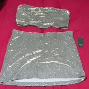 Glittering silver 2 piece dress